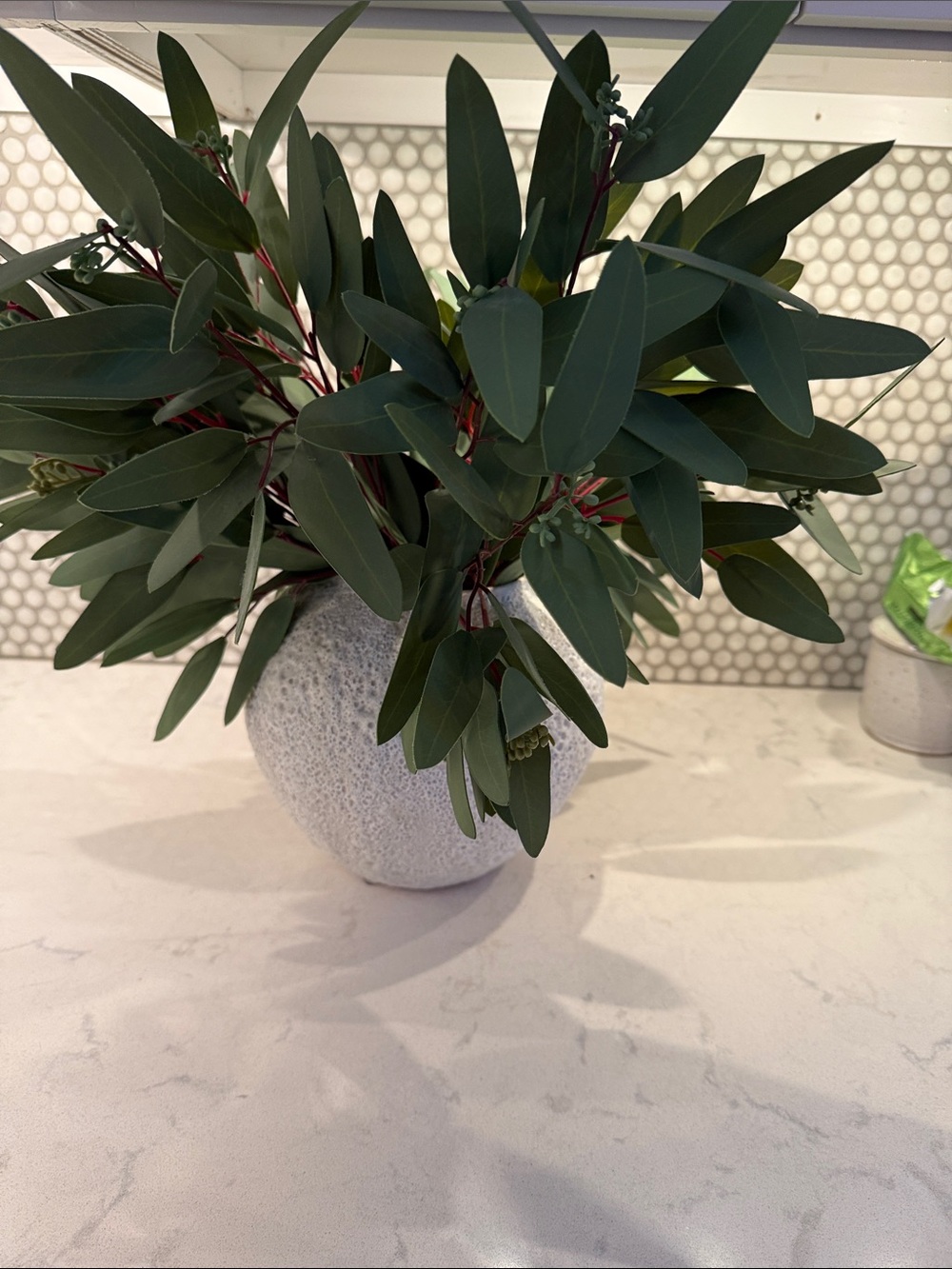 Textured White Decorative Ceramic Vase - Home Art - Picture 4 of 8